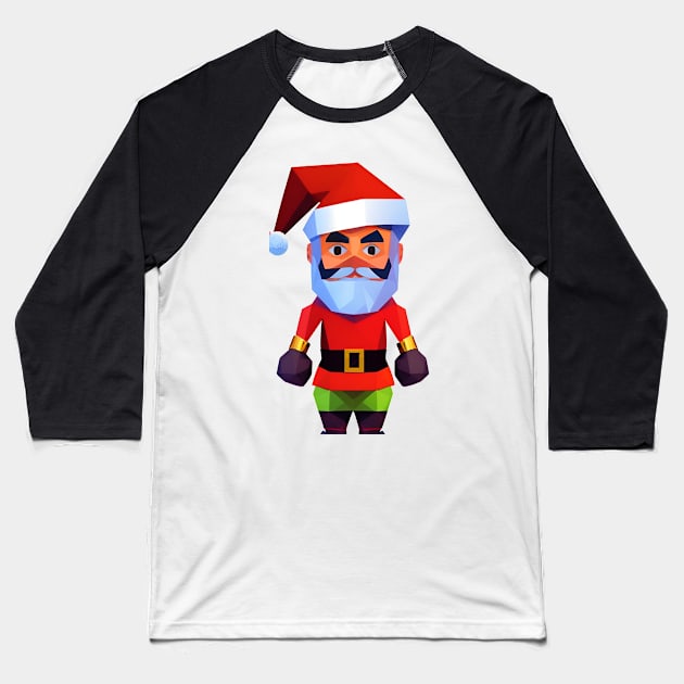 Santa Kickboxing Boxer Fighter Merry Kickmas Baseball T-Shirt by ShopSunday